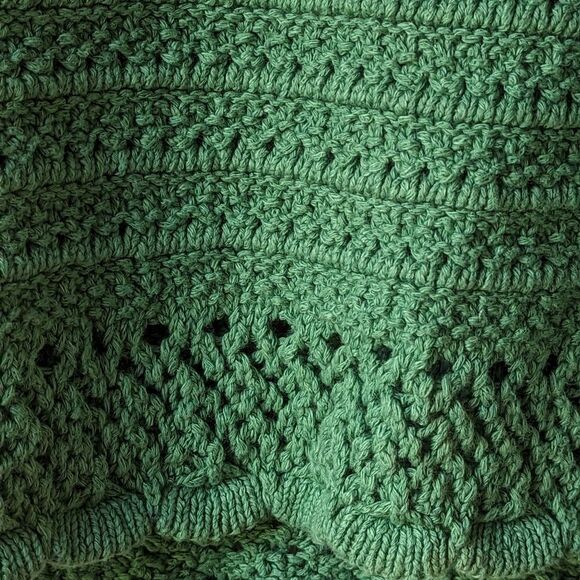 Madewell NWT Kellen Crocheted Crop Sweater Tank with Scalloped Hem, XS Green - Picture 8 of 10
